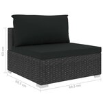 Vidaxl salon de jardin 10 pièces avec coussins résine tressée noir