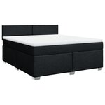 vidaXL Sommier à lattes de lit avec matelas Noir 180x200 cm Tissu