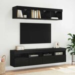 vidaXL Meuble TV mural Chêne noir 80 x 30 x 40 cm Bois d'ingénierie