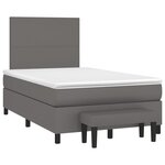 vidaXL Sommier à lattes de lit avec matelas gris 120x190 cm similicuir
