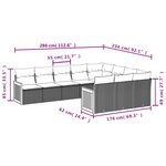vidaXL Salon de jardin avec coussins 10 Pièces gris résine tressée