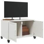 vidaXL Meuble TV blanc 68x39x43 5 cm acier