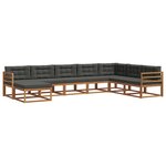 vidaXL Ensemble de canapés d'extérieur 8 pc Naturel et Anthracite