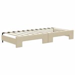 vidaXL Lit de jour avec gigogne et tiroirs sans matelas crème 80x200cm