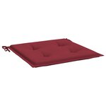 vidaXL Coussins de chaise de jardin lot de 2 rouge bordeaux 50x50x4 cm