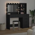 vidaXL Table de Toilette Noir 78.5 x 41 x 135 cm Bois d'ingénierie