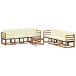 vidaXL Ensemble de canapés d'extérieur 9 pc Naturel et Crème