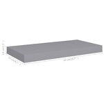 vidaXL Étagères murales flottantes 4 Pièces gris 50x23x3 8 cm MDF