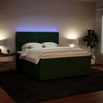 vidaXL Sommier à lattes de lit et matelas Vert foncé 200x200cm Velours