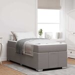 vidaXL Cadre de lit avec matelas Taupe 90 x 200 cm tissu