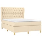 vidaXL Sommier à lattes de lit avec matelas Crème 140x200 cm Tissu