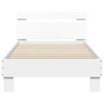 vidaXL Cadre de lit sans matelas avec lumières LED blanc 75x190 cm