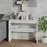 vidaXL Table console blanc brillant 102x30x80 cm bois d'ingénierie