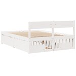 vidaXL Cadre de lit sans matelas blanc 135x190 cm bois de pin massif