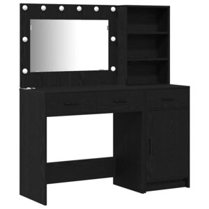 vidaXL Table de Toilette avec tiroir 2 Pièces Noir 78.5 x 41 x 135 cm