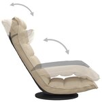 vidaXL Chaise pivotante de sol Crème Tissu