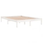 vidaXL Cadre de lit sans matelas blanc 200x200 cm bois massif