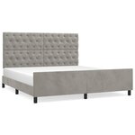 vidaXL Cadre de lit avec tête de lit Gris clair 160x200 cm Velours