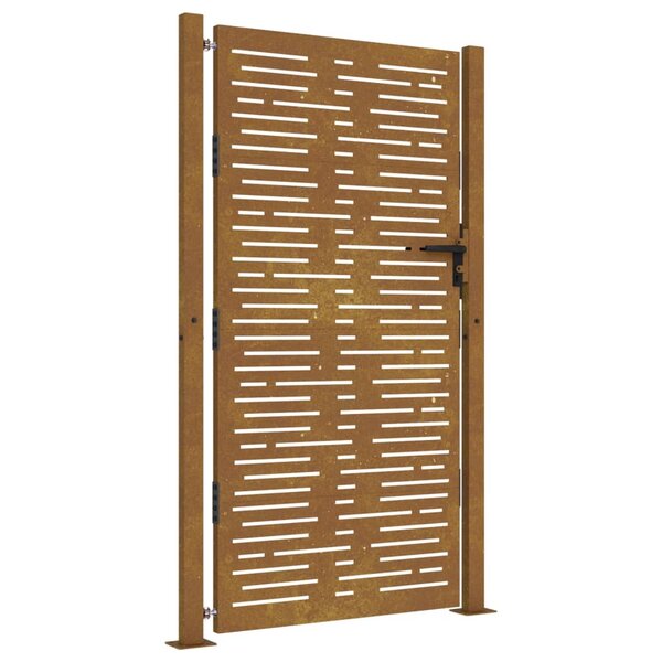 vidaXL Portail de jardin 105x180 cm acier corten conception de carré