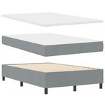 vidaXL Lit avec sommier et banc gris clair 120x200 cm tissu