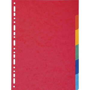 Jeu de 6 intercalaires carton 220g recyclé A4 multicolore x 50 EXACOMPTA
