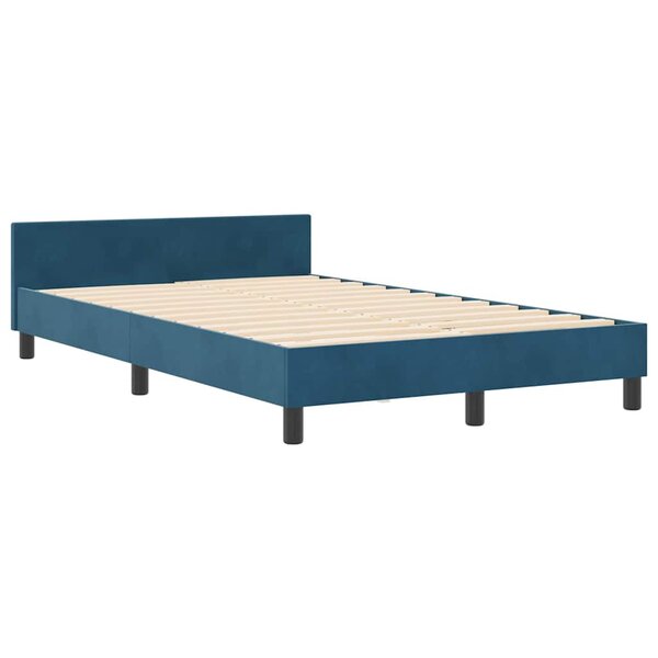 Lit vidaXL Bleu Foncé 120x190 cm Velours