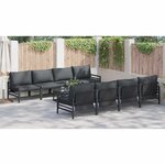 vidaXL Ensemble de canapé de jardin 9 Pièces Anthracite Acier & tissu
