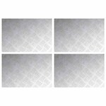 vidaXL Nez de marche Rectangulaire 4 Pièces Argenté 60 x 40 cm Aluminium