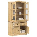 vidaXL Vitrine en verre Corona 100x48 5x179 cm bois massif de pin