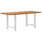 vidaXL Table à manger marron clair bois de chêne massif rectangulaire