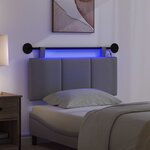 vidaXL Tête de lit suspendue Avec lumière LED Gris foncé Tissu