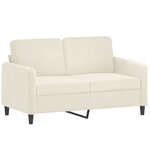 vidaXL Canapé 2 places avec oreillers décoratifs crème 120 cm velours