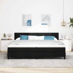 vidaXL Lit à ressorts avec tête de lit Noir 200 x 200 cm tissu