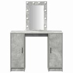 vidaXL Table de Toilette avec stockage Gris clair 102 x 33 x 135 cm