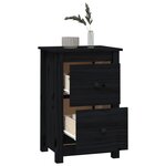 vidaXL Tables de chevet 2 Pièces Noir 40x35x61 5 cm Bois de pin massif