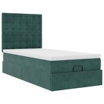vidaXL Cadre de lit ottoman avec matelas vert foncé 90x190 cm velours