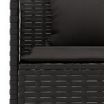 vidaXL Canapé de jardin en forme de L et coussins noir résine tressée