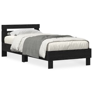 vidaXL Cadre de lit Chêne noir 75 x 190 cm Bois d'ingénierie