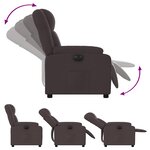 vidaXL Fauteuil inclinable électrique Marron foncé Tissu