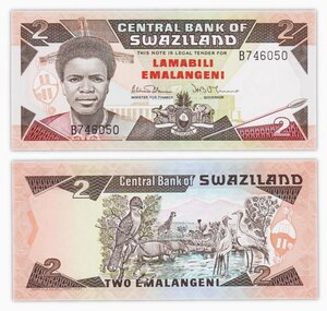 Billet de collection 2 emalangeni 1987 Swaziland - Neuf - P13