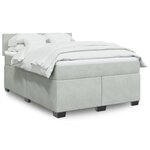vidaXL Sommier à lattes de lit et matelas Gris clair 160x200cm Velours