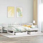 vidaXL Lit de jour avec gigogne et tiroirs sans matelas blanc 80x200cm