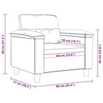 vidaXL Fauteuil gris clair 60 cm tissu microfibre