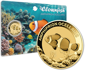 Monnaie CLOWNFISH Sea Creatures 1/1000 Oz Medaille Or