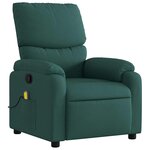 vidaXL Fauteuil de massage inclinable Vert foncé Tissu