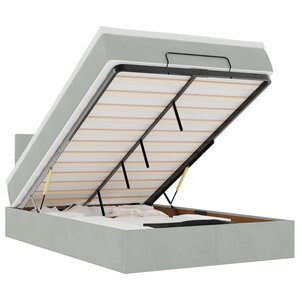 vidaXL Lit ottoman avec matelas et LED gris clair 120x190cm velours