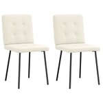 vidaXL Chaises à manger lot de 2 Crème Velours