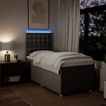 vidaXL Sommier à lattes de lit avec matelas Taupe 100x200 cm Tissu