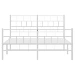 vidaXL Cadre de lit métal avec tête de lit/pied de lit blanc 160x200cm