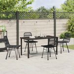 vidaXL Ensemble de salle à manger pour jardin 5 Pièces Noir Poly rotin